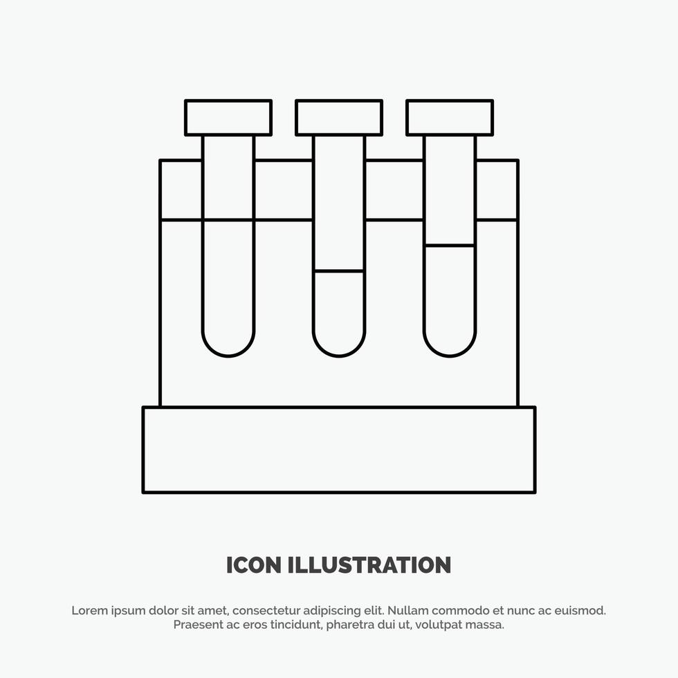 Lab Tubs Test Education Line Icon Vector