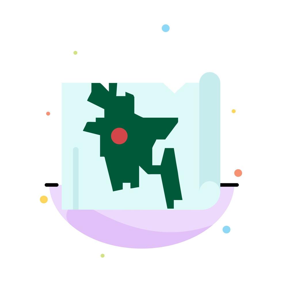 Bangladesh Map World Bangla Abstract Flat Color Icon Template vector