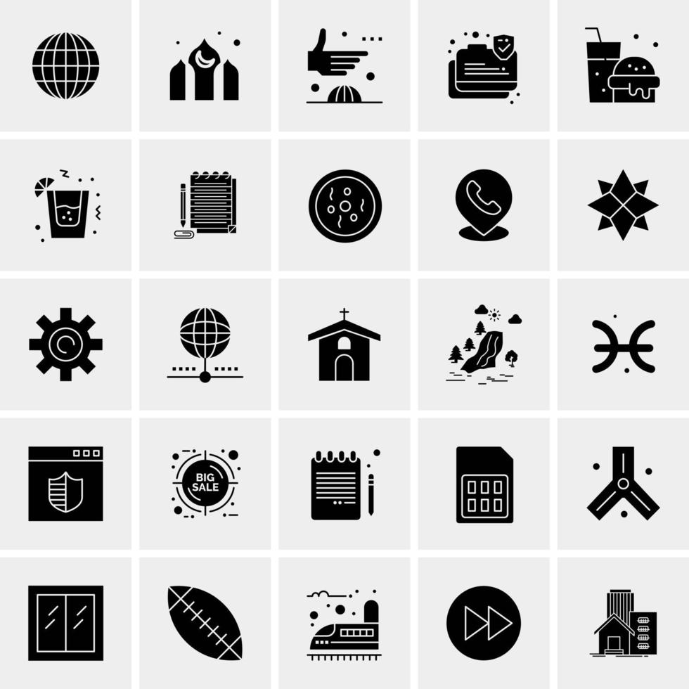 25 iconos de negocios universales vector ilustración de icono creativo para usar en proyectos relacionados con la web y dispositivos móviles