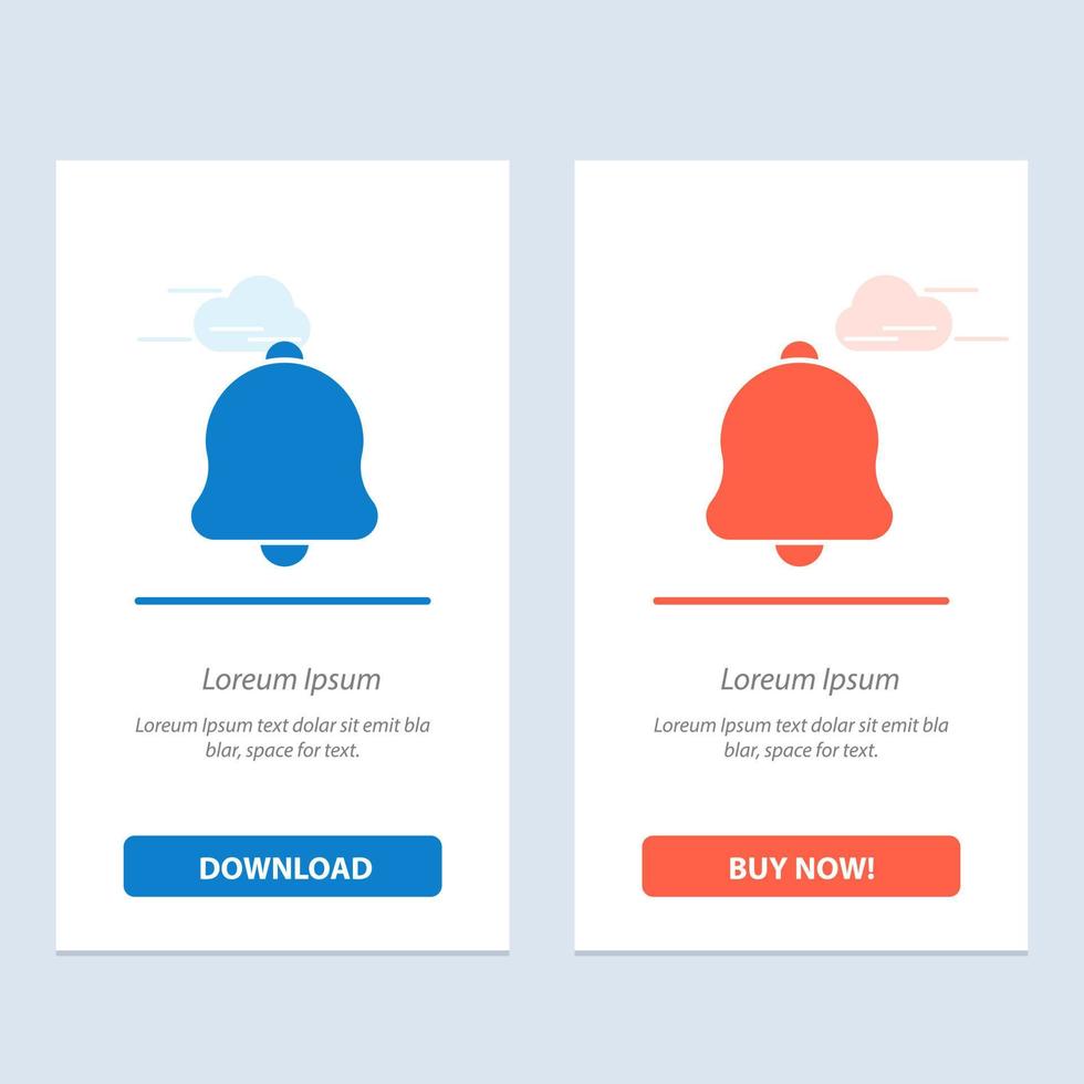 Alert Bell Notification Sound  Blue and Red Download and Buy Now web Widget Card Template vector