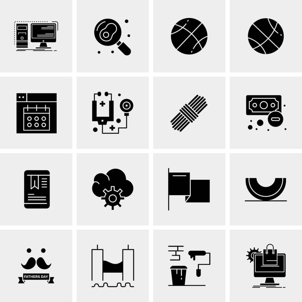 16 iconos de negocios universales vector ilustración de icono creativo para usar en proyectos relacionados con la web y dispositivos móviles