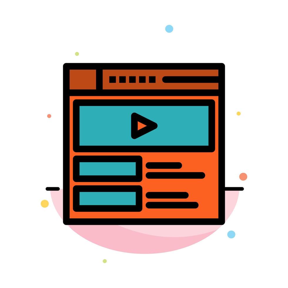 Video Video Player Web Website Abstract Flat Color Icon Template vector