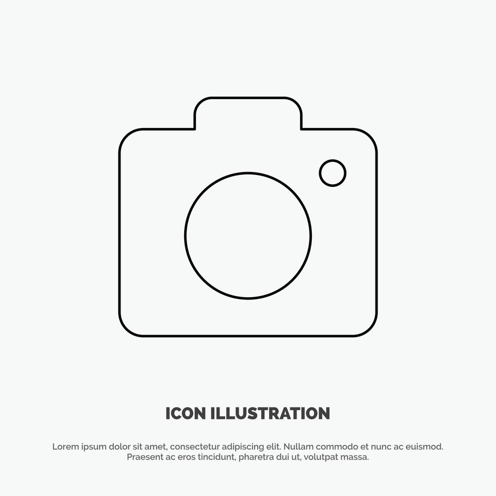 vector de icono de línea de imagen de imagen de cámara