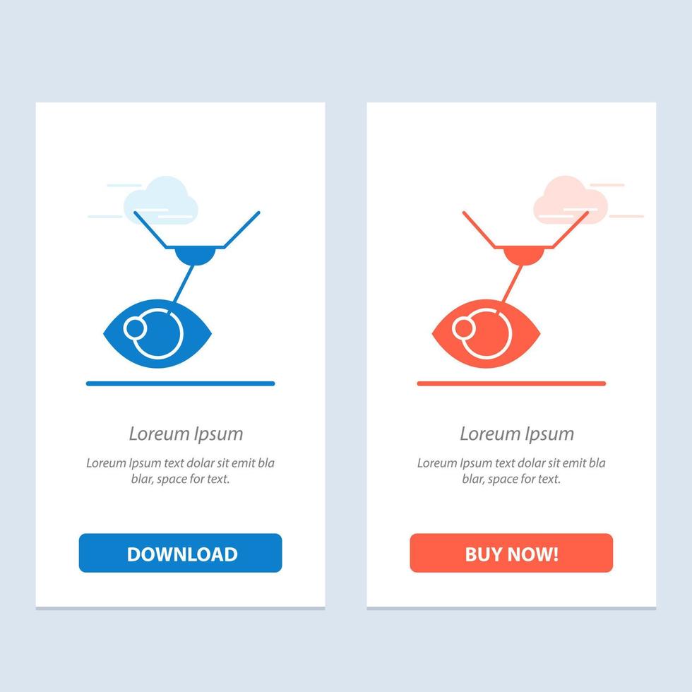 Eye Surgery Eye Treatment Laser Surgery Lasik  Blue and Red Download and Buy Now web Widget Card Template vector