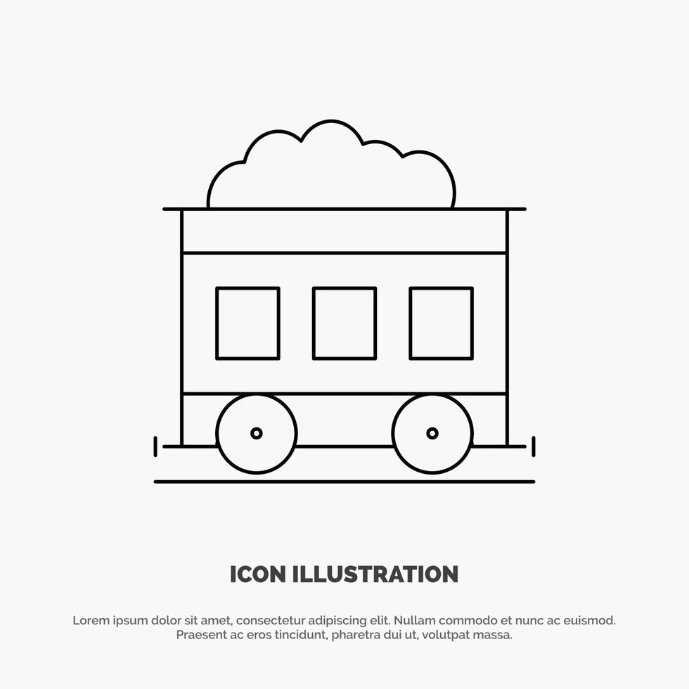 Pollution Train Transport Line Icon Vector