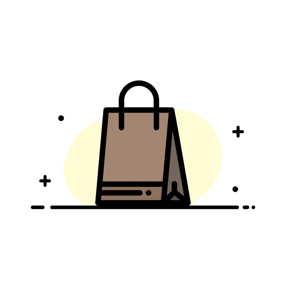 bolsa de compras canadá negocio línea plana icono lleno vector banner plantilla