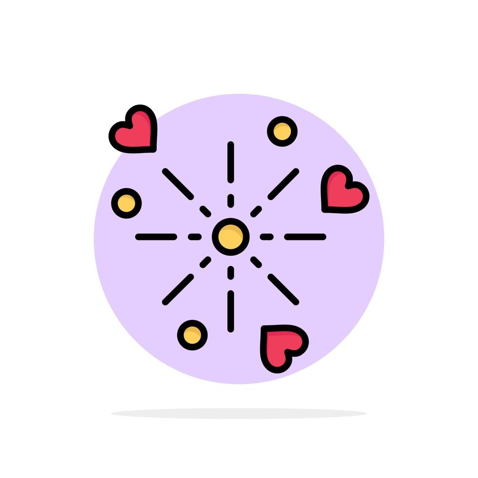 Fireworks Celebration Heart Love Abstract Circle Background Flat color Icon vector