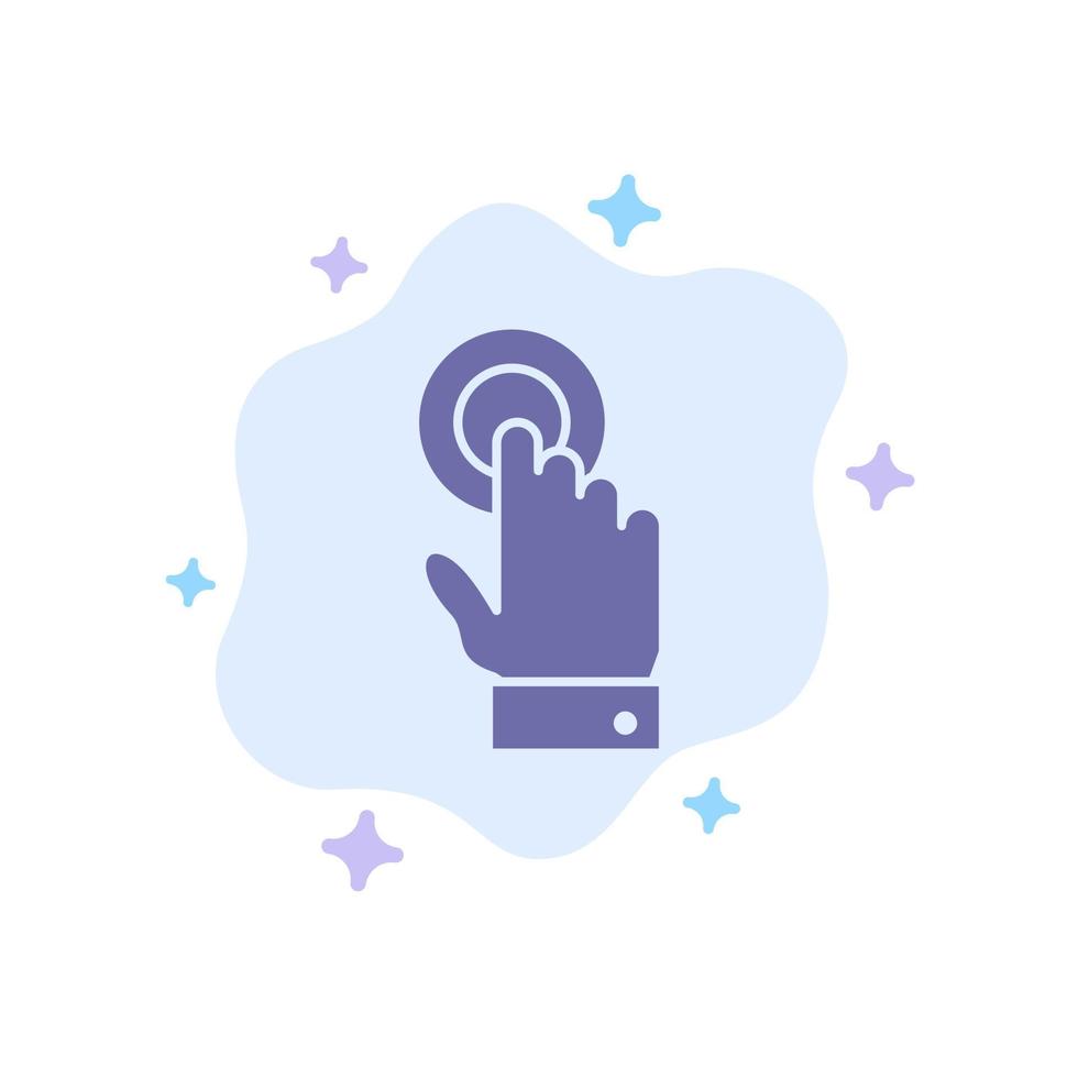Touch Touchscreen Interface Technology Blue Icon on Abstract Cloud Background vector
