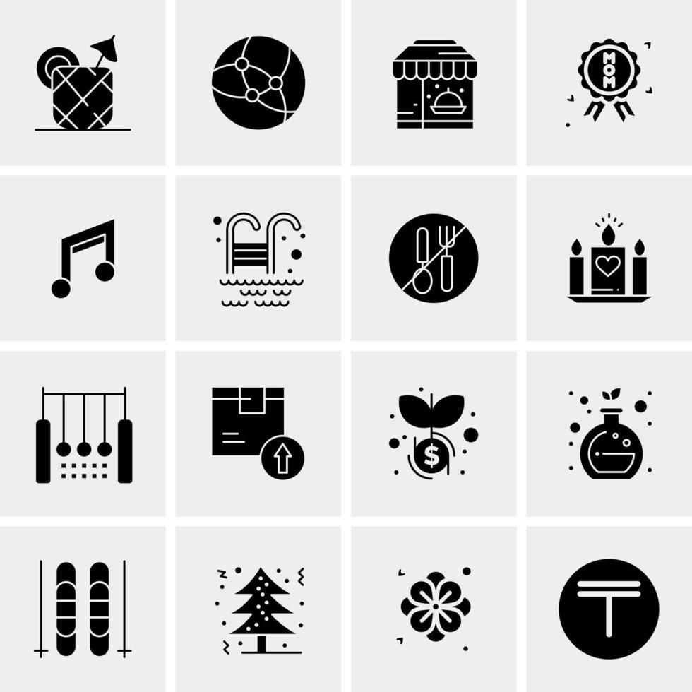 16 iconos de negocios universales vector ilustración de icono creativo para usar en proyectos relacionados con la web y dispositivos móviles