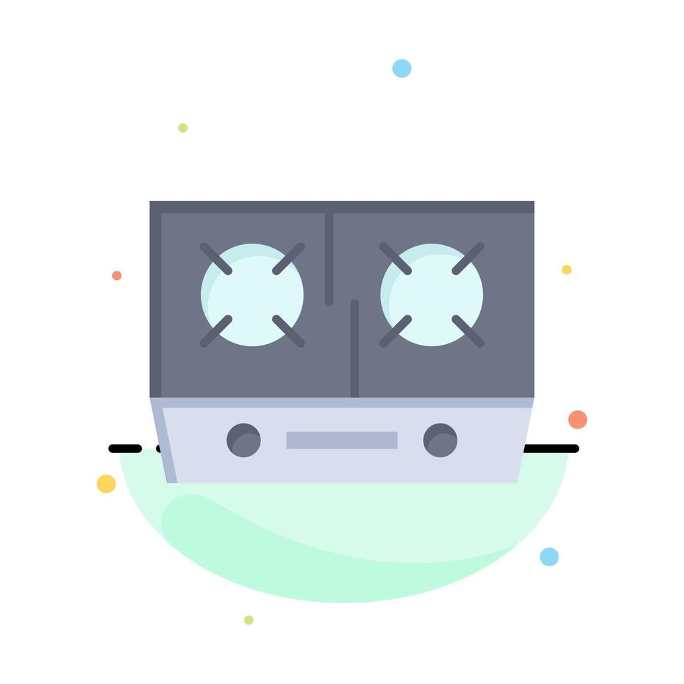 Stove Gas Kitchen Cooking Abstract Flat Color Icon Template vector