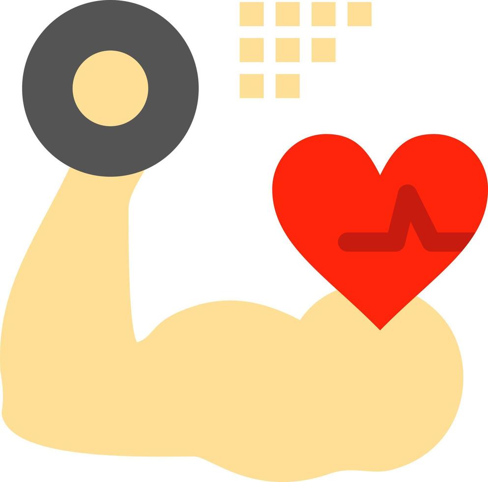 crecimiento músculo corazón latido color plano icono vector icono banner plantilla