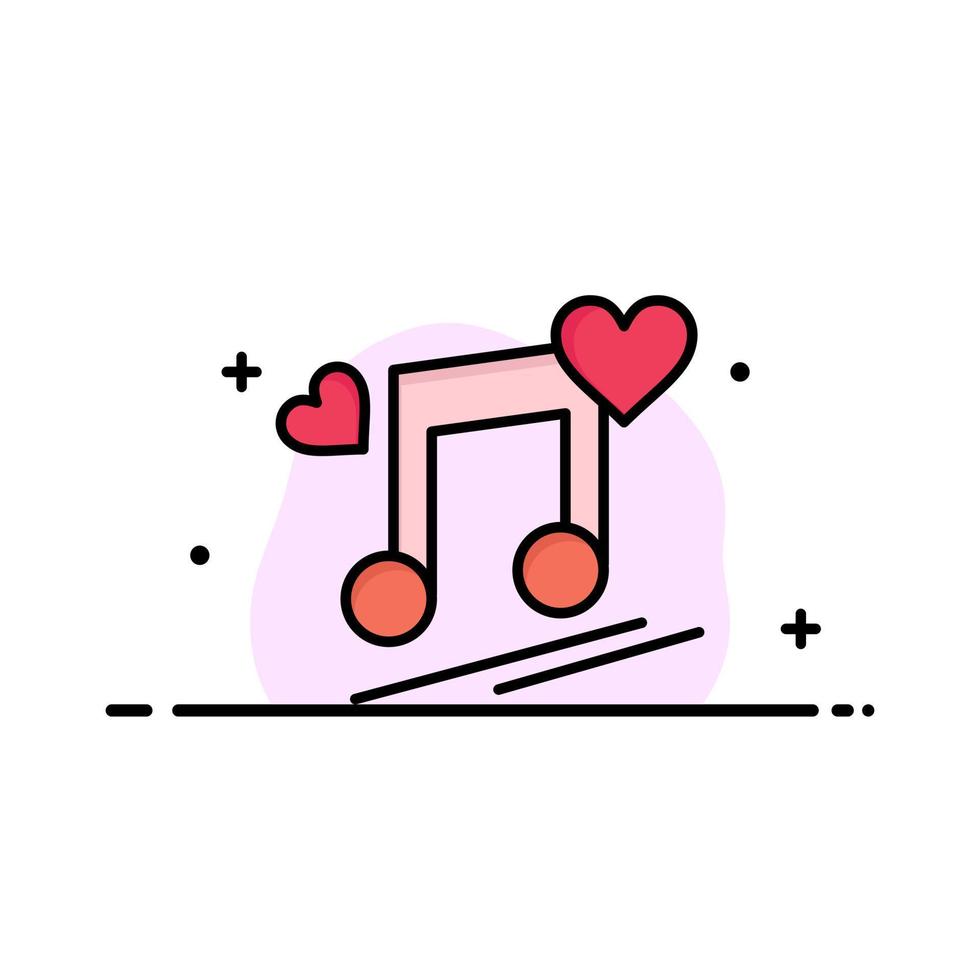 nodo de música nodo letras amor canción empresa logotipo plantilla color plano vector