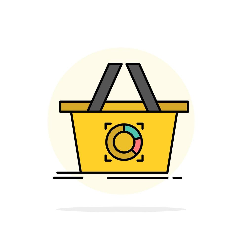 Cart Add To Cart Basket Shopping Abstract Circle Background Flat color Icon vector