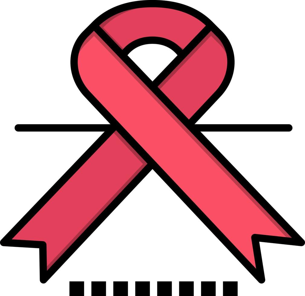 Cancer Oncology Ribbon Medical  Flat Color Icon Vector icon banner Template