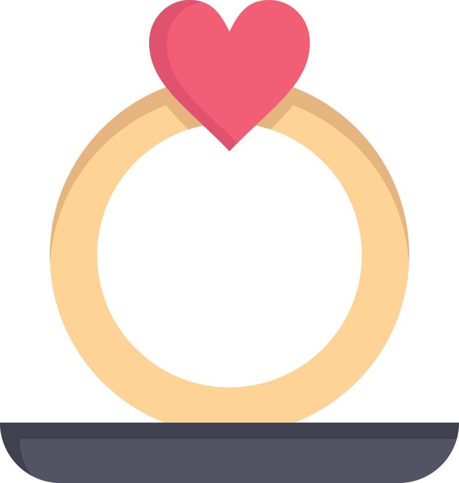 Ring Heart Proposal  Flat Color Icon Vector icon banner Template