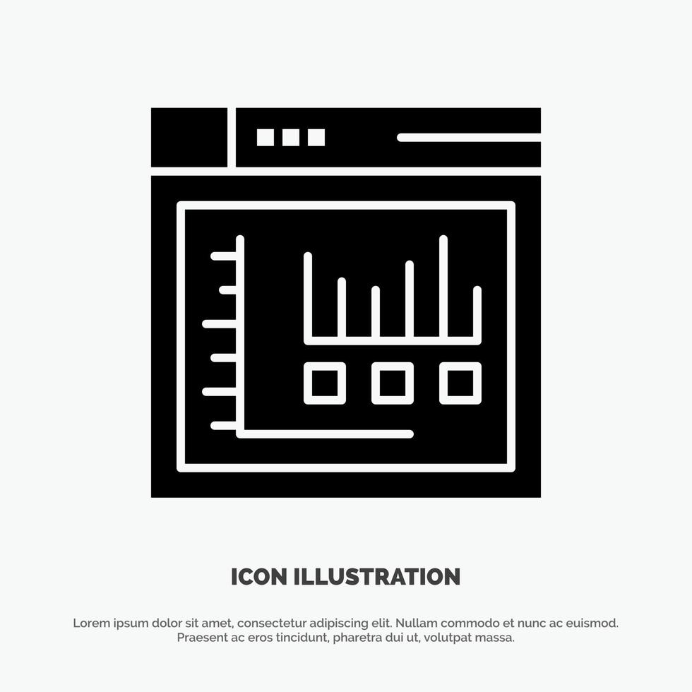 Browser Internet Web Static Solid Black Glyph Icon vector