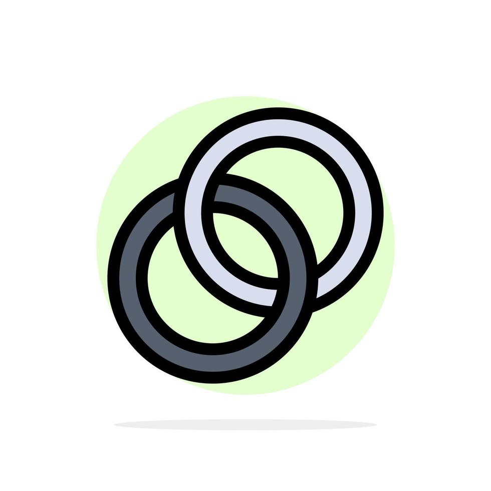 anillo boda pareja compromiso círculo abstracto fondo color plano icono vector