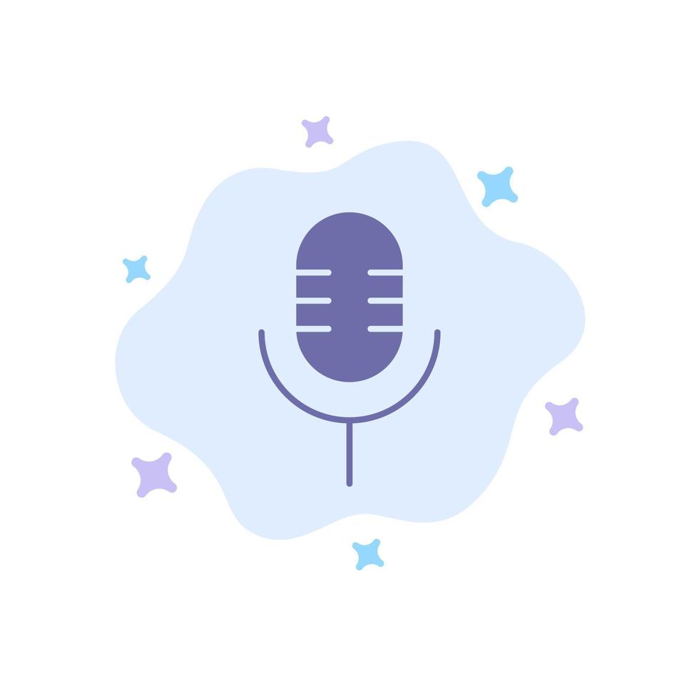 Mic Microphone Sound Show Blue Icon on Abstract Cloud Background vector