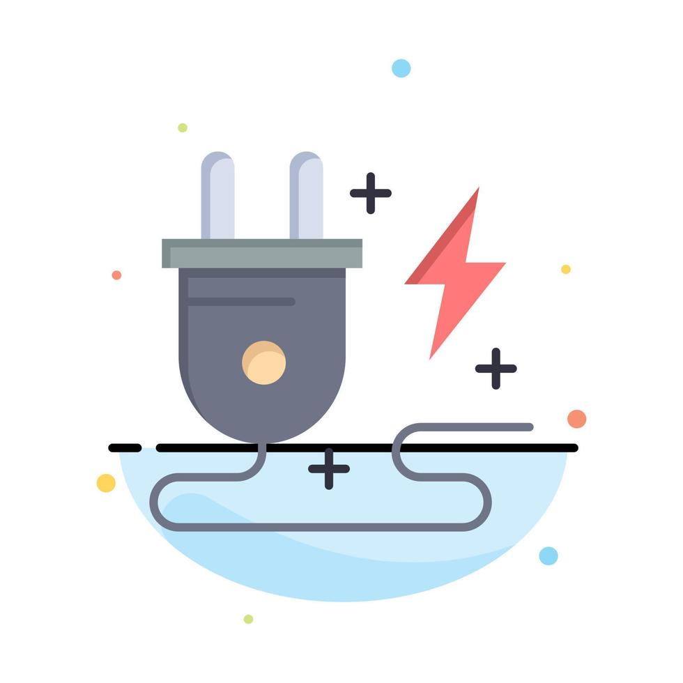 Energy Plug Power Nature Abstract Flat Color Icon Template vector