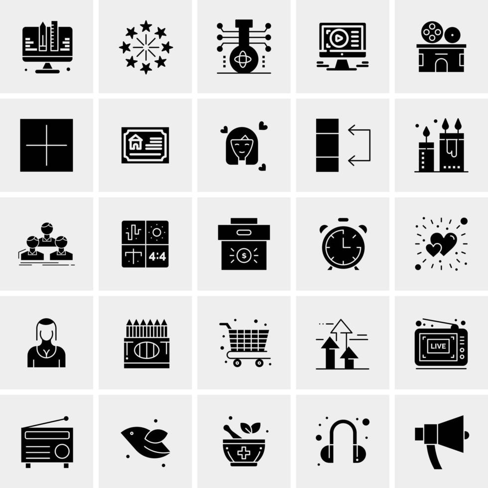 25 iconos de negocios universales vector ilustración de icono creativo para usar en proyectos relacionados con la web y dispositivos móviles