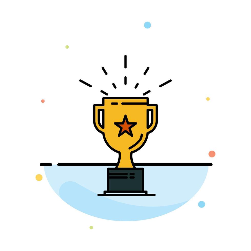 Cup Medal Prize Trophy Abstract Flat Color Icon Template vector