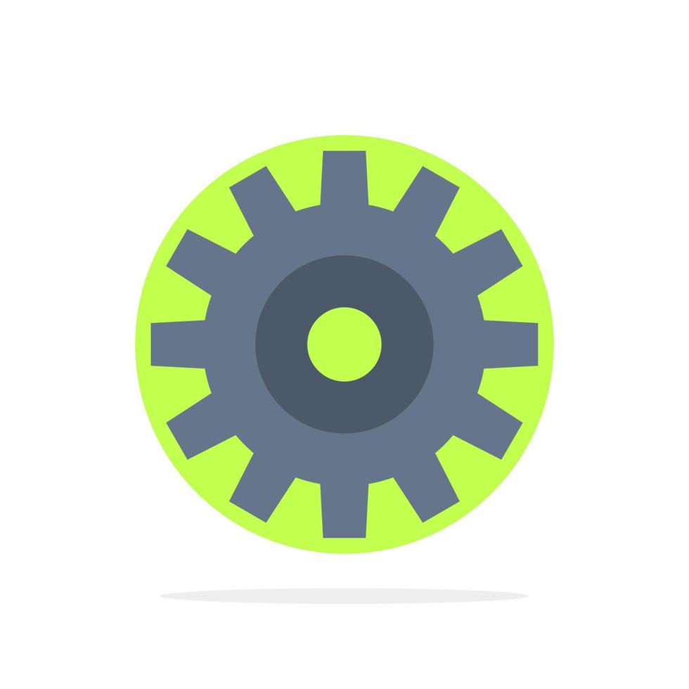 Gear Setting Wheel Cogs Abstract Circle Background Flat color Icon vector