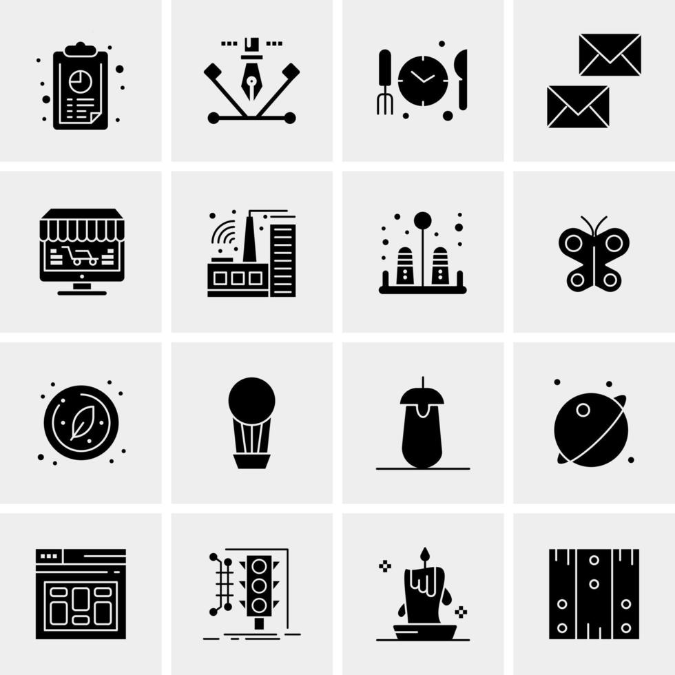 16 iconos de negocios universales vector ilustración de icono creativo para usar en proyectos relacionados con la web y dispositivos móviles