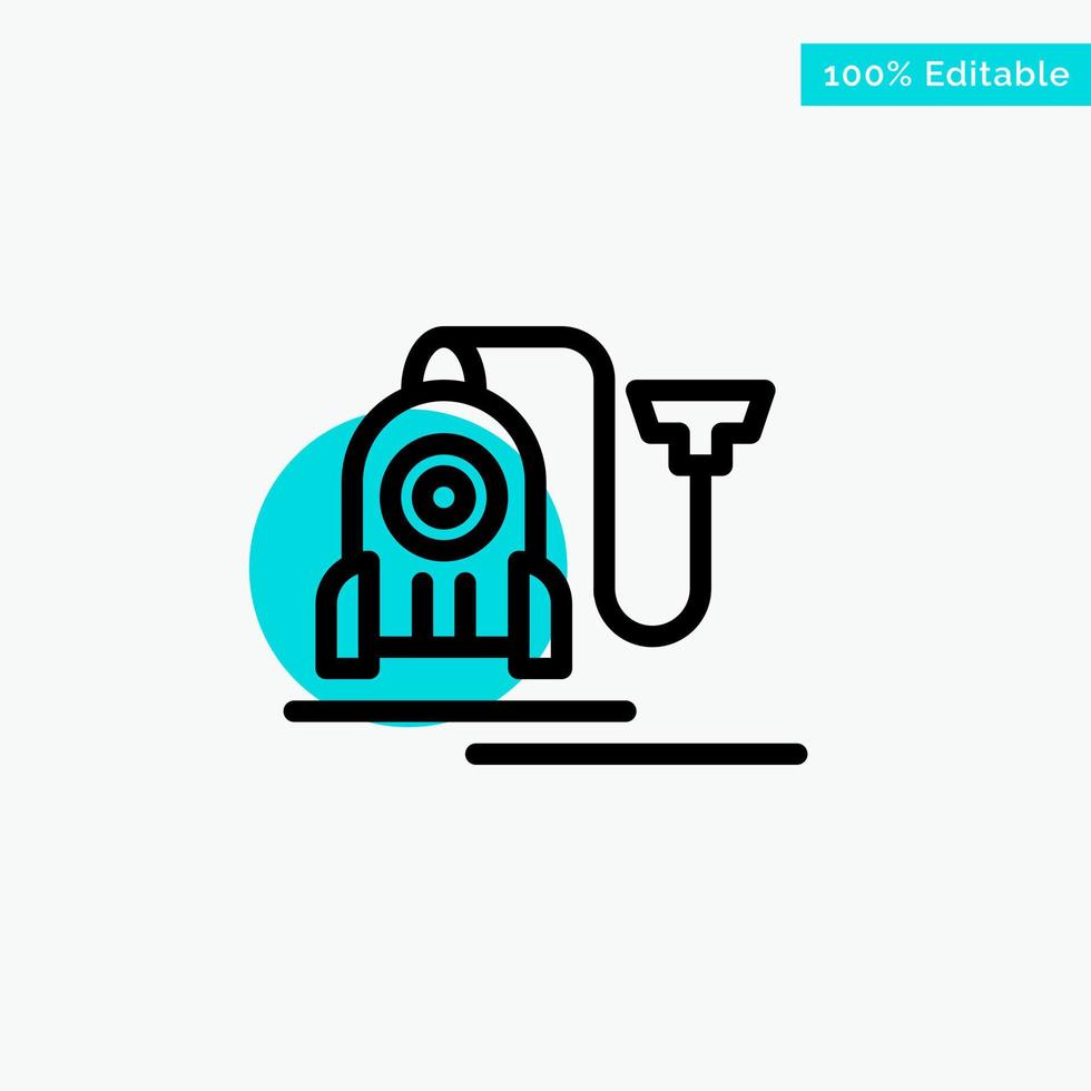 Vacuum Machine Hotel Cable turquoise highlight circle point Vector icon