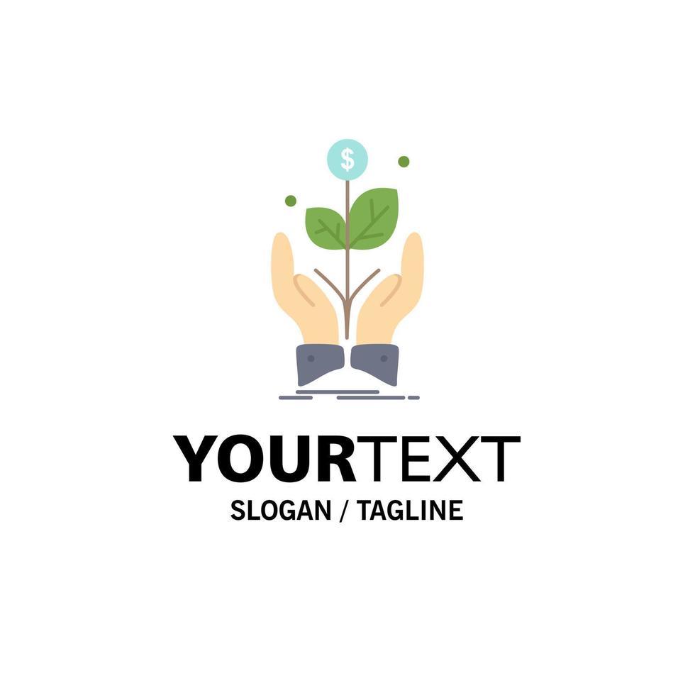 business company growth plant rise Flat Color Icon Vector
