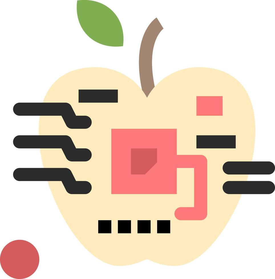 plantilla de banner de icono de vector de icono de color plano electrónico digital de biología artificial de apple