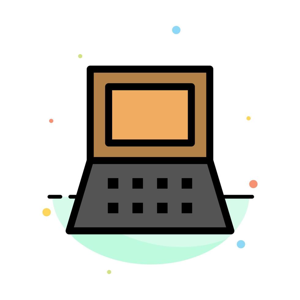Laptop Computer Hardware Abstract Flat Color Icon Template vector