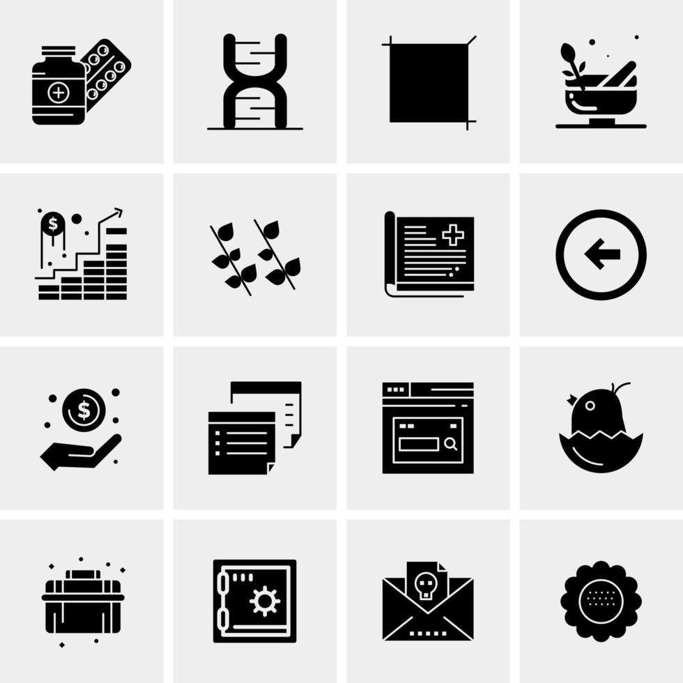 16 iconos de negocios universales vector ilustración de icono creativo para usar en proyectos relacionados con la web y dispositivos móviles