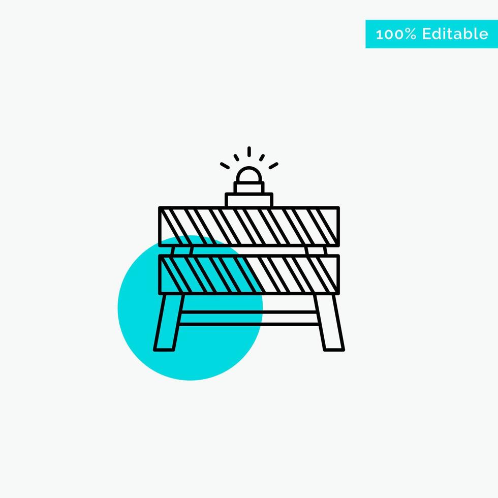 Barrier Construction Stop Closed Road turquoise highlight circle point Vector icon