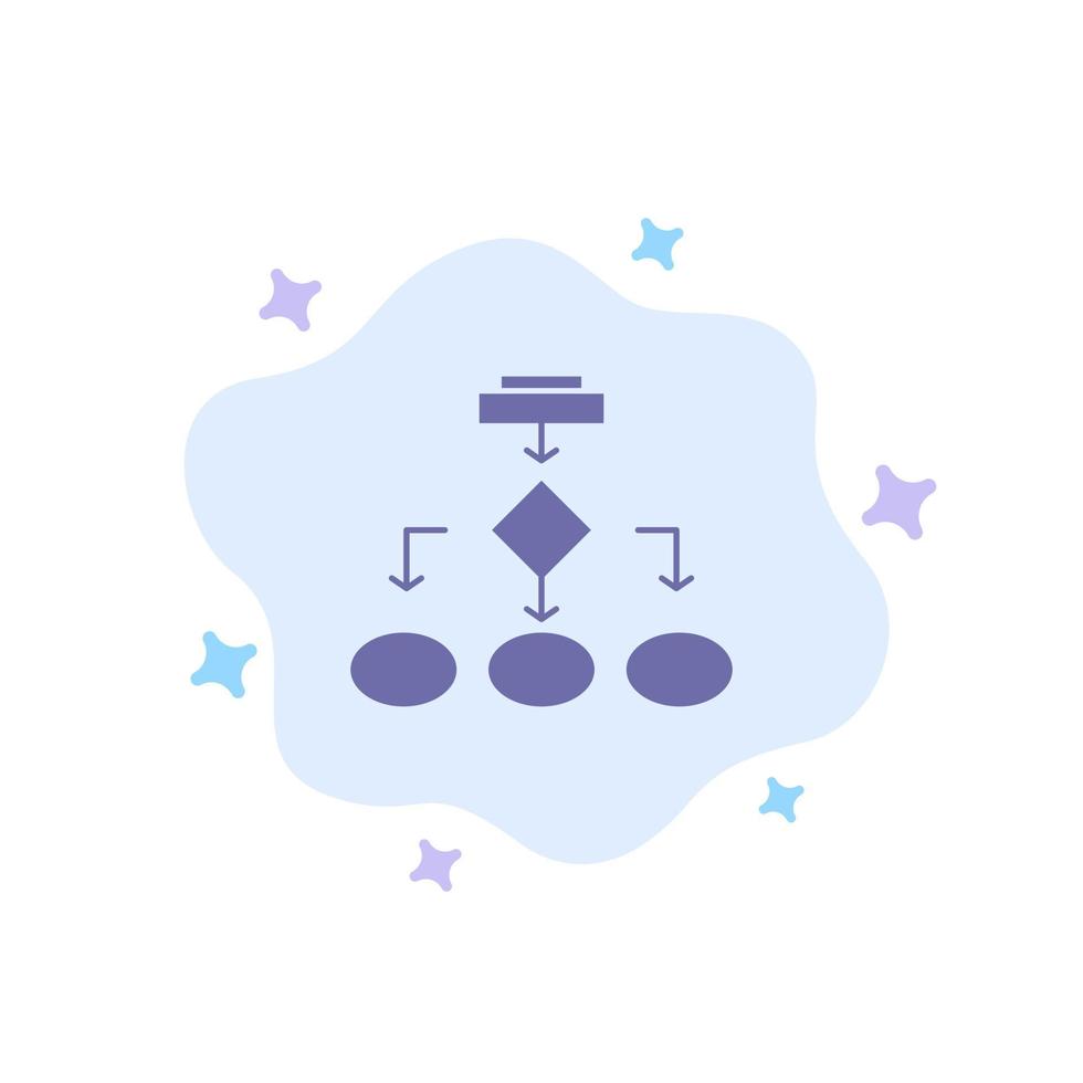 diagrama de flujo algoritmo negocio datos arquitectura esquema estructura flujo de trabajo icono azul sobre fondo de nube abstracta vector