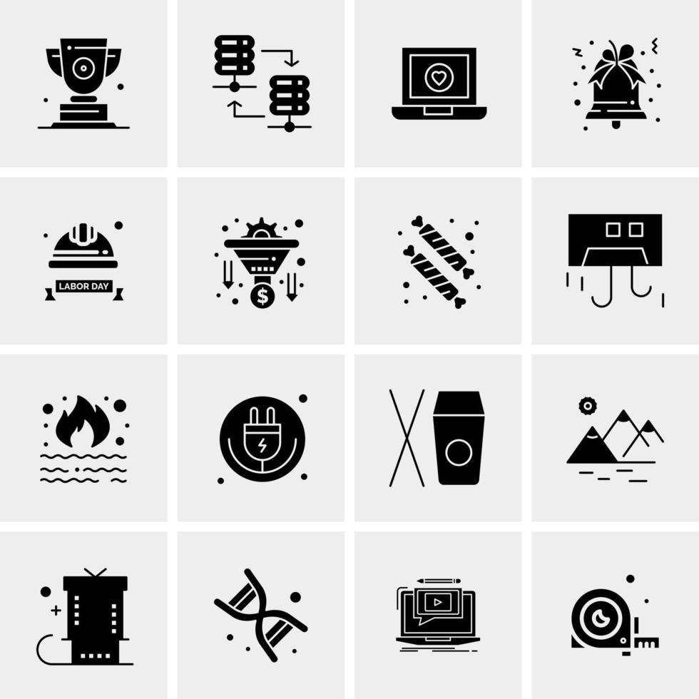 16 iconos de negocios universales vector ilustración de icono creativo para usar en proyectos relacionados con la web y dispositivos móviles