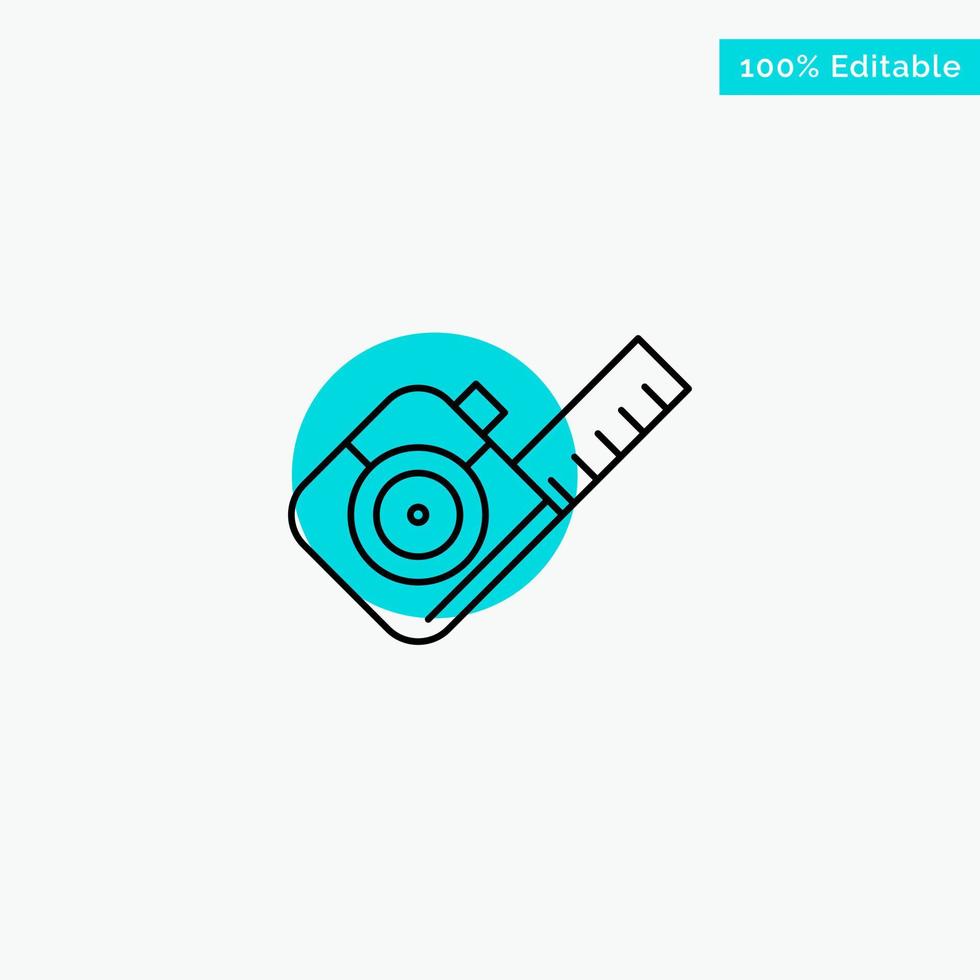 Measure Measuring Tape Tool turquoise highlight circle point Vector icon