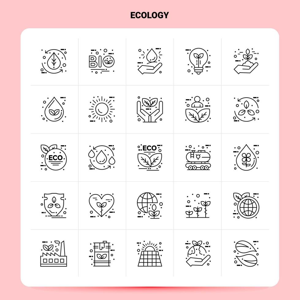 contorno 25 conjunto de iconos de ecología diseño de estilo de línea vectorial conjunto de iconos negros paquete de pictogramas lineales ideas de negocios web y móviles diseño ilustración vectorial vector
