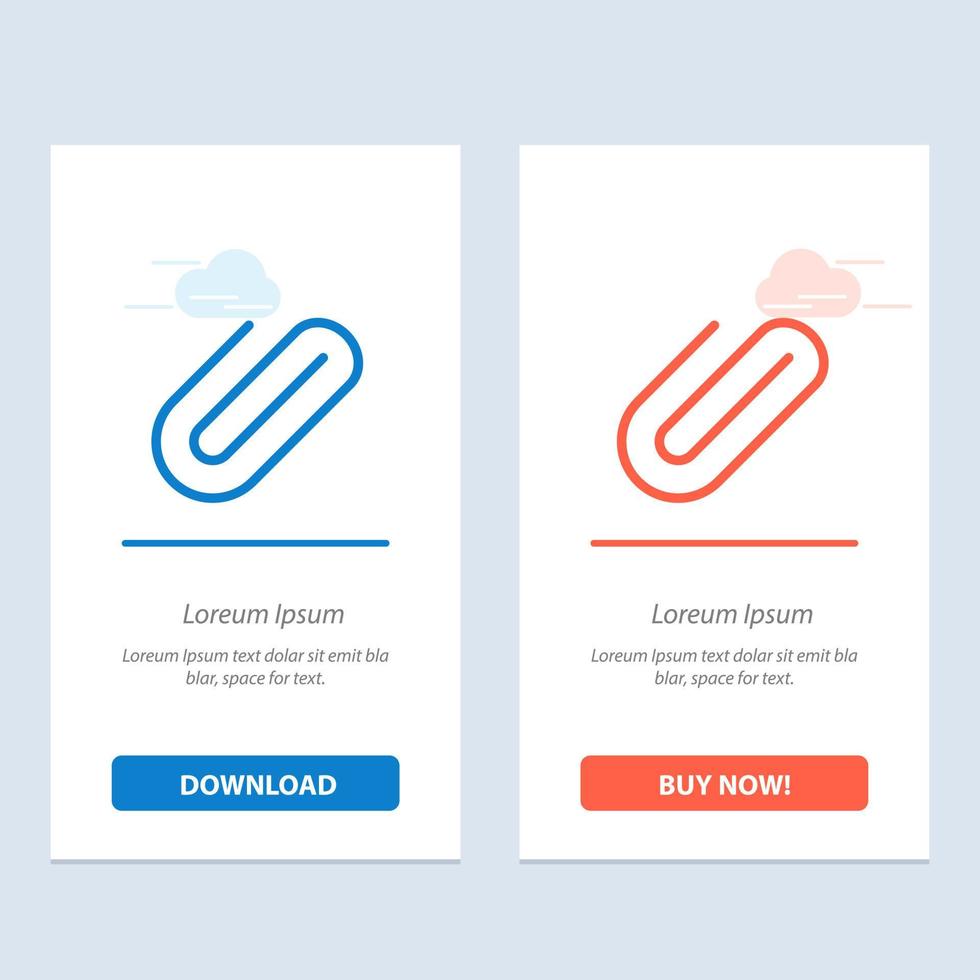 Attachment Attach Clip Add  Blue and Red Download and Buy Now web Widget Card Template vector