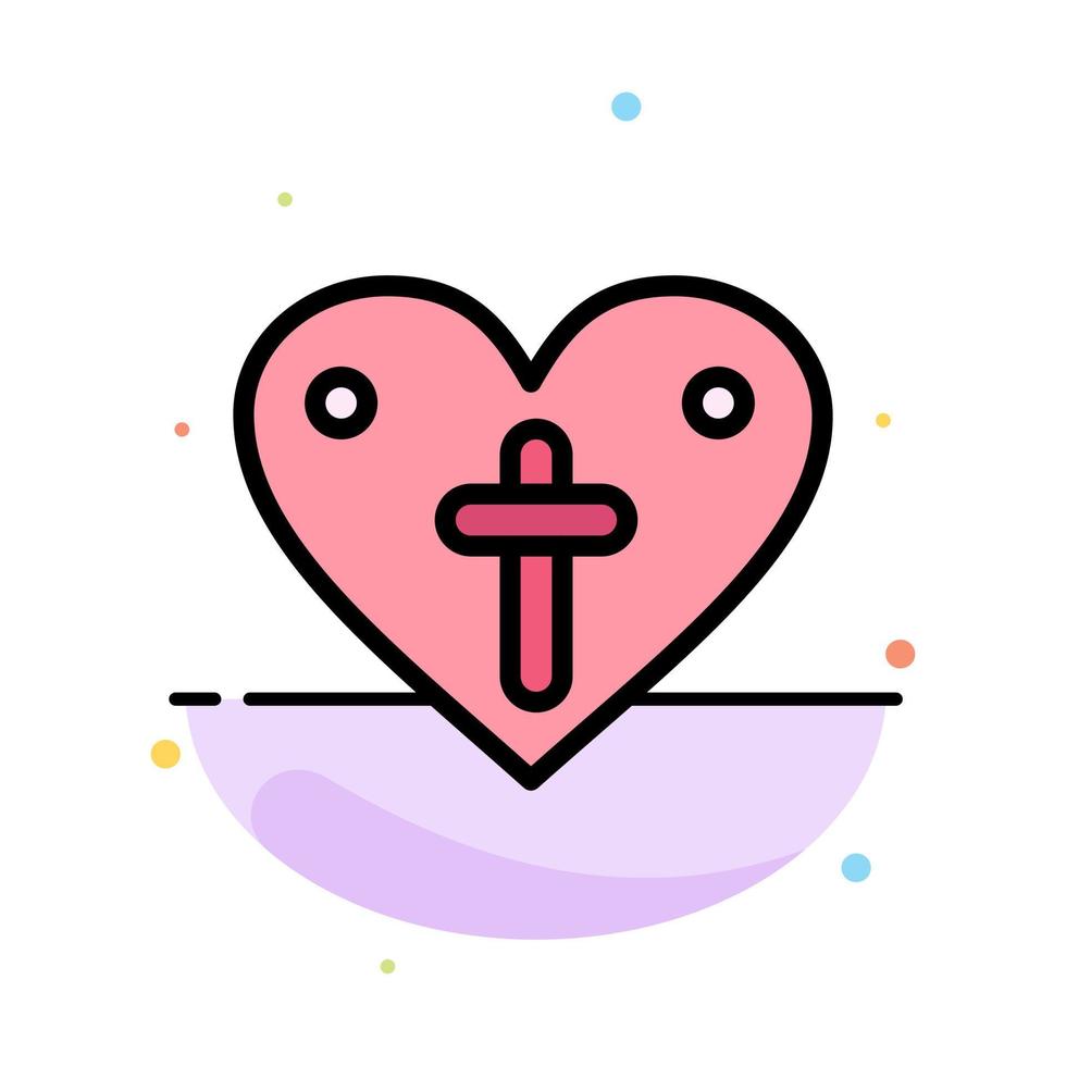 Heart Love Easter Loves Abstract Flat Color Icon Template vector