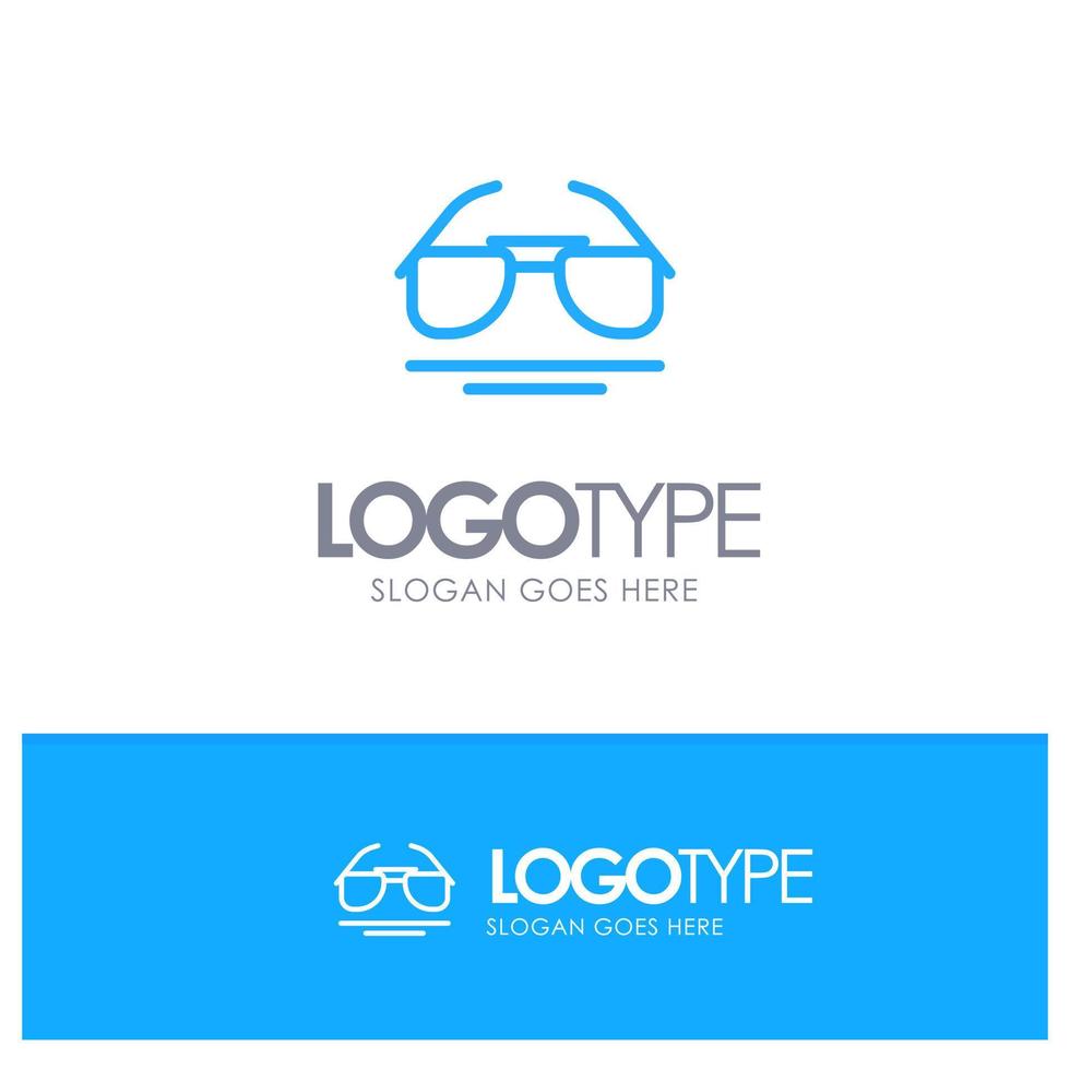 Glasses Eye View Spring Blue outLine Logo with place for tagline vector