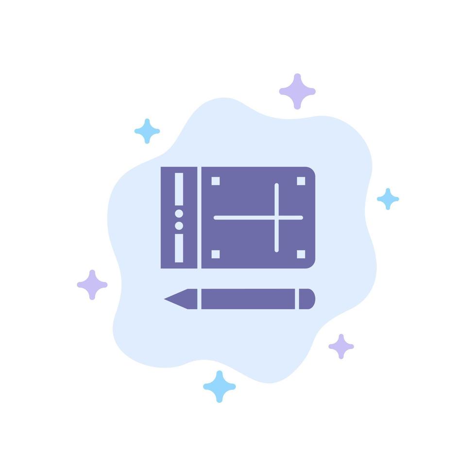 lápiz móvil educación en línea icono azul sobre fondo de nube abstracta vector