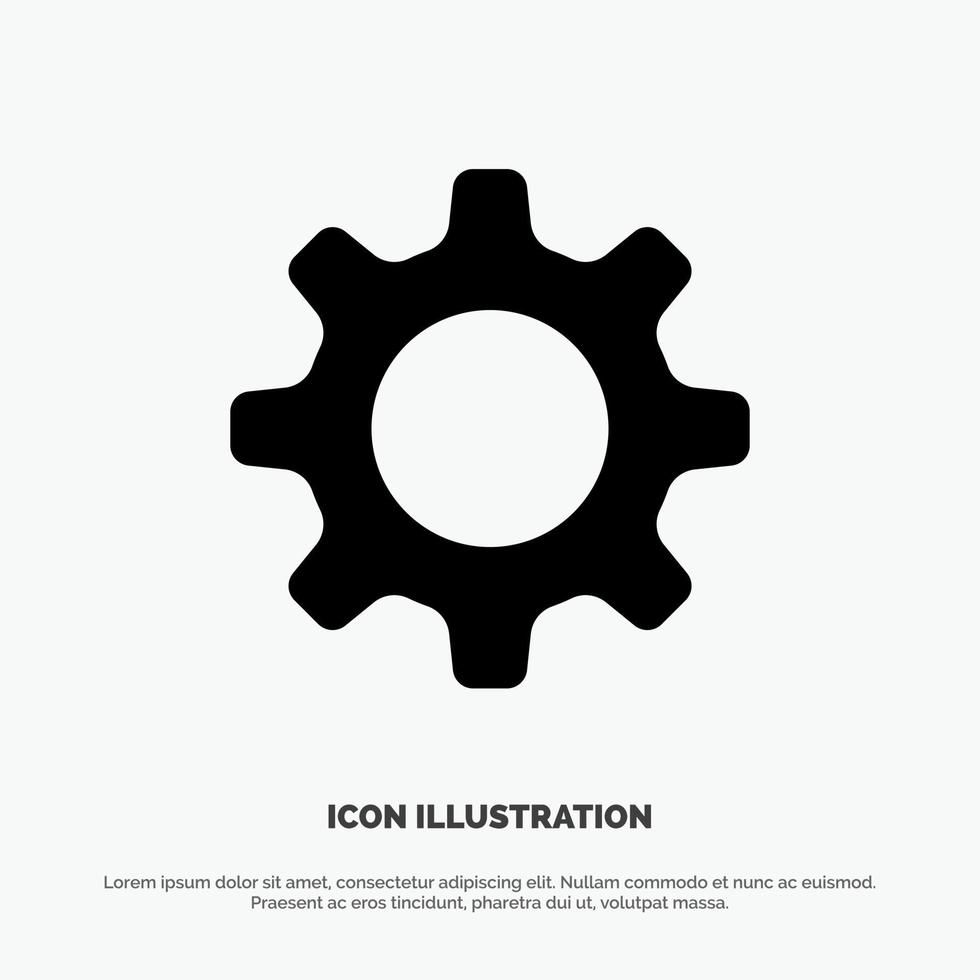 Cog Setting Gear solid Glyph Icon vector