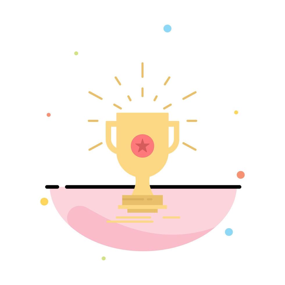 award trophy prize win cup Flat Color Icon Vector