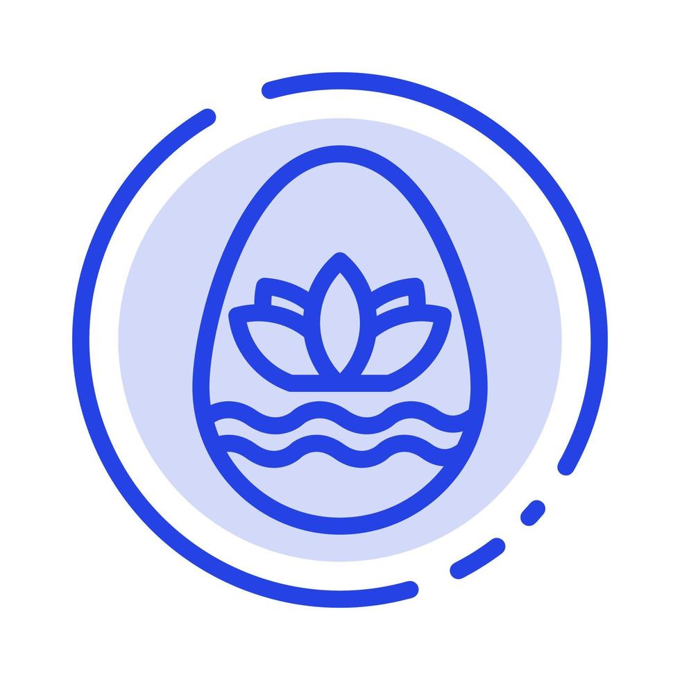 Easter Egg Egg Holiday Holidays Blue Dotted Line Line Icon vector
