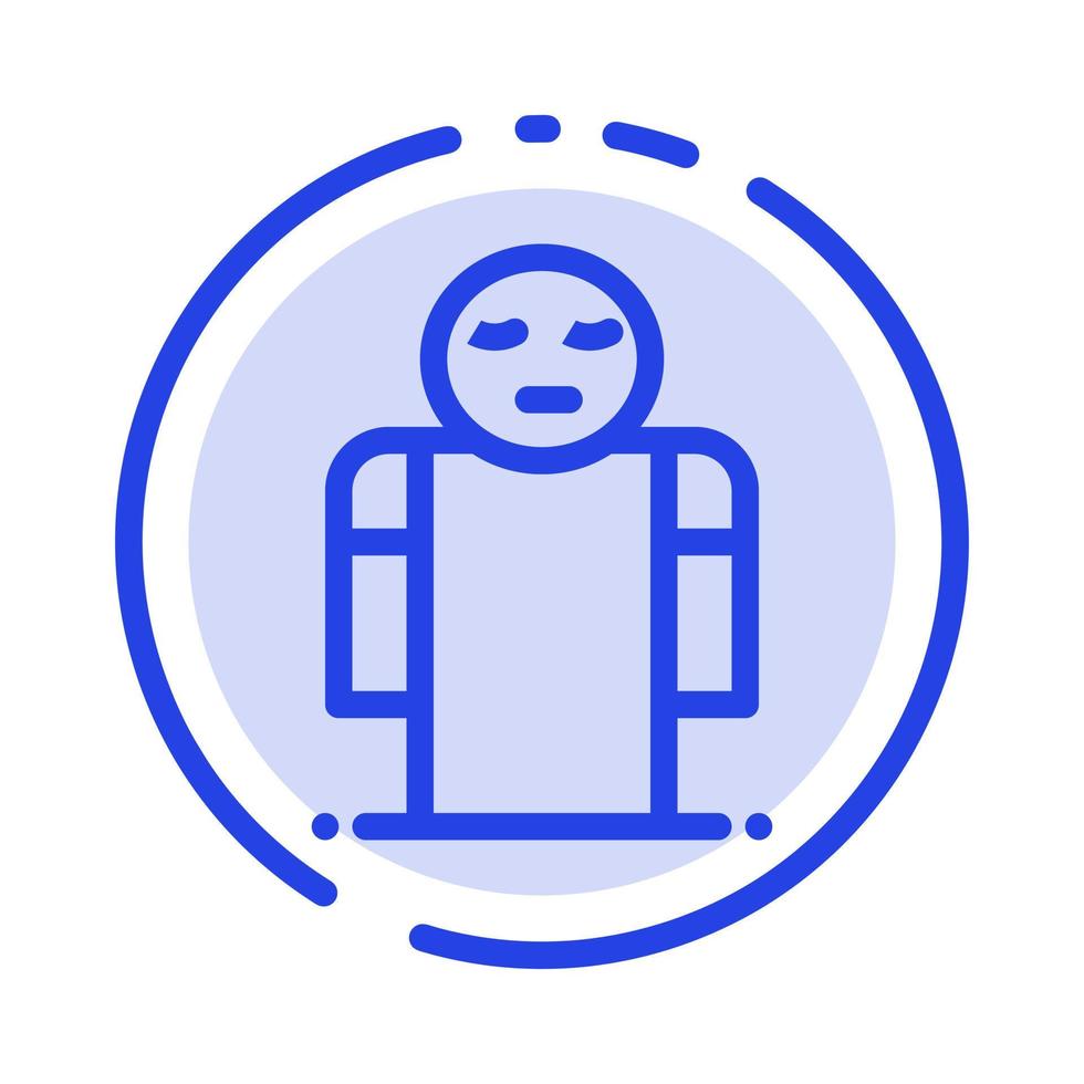 Arms Hands Open Person Blue Dotted Line Line Icon vector