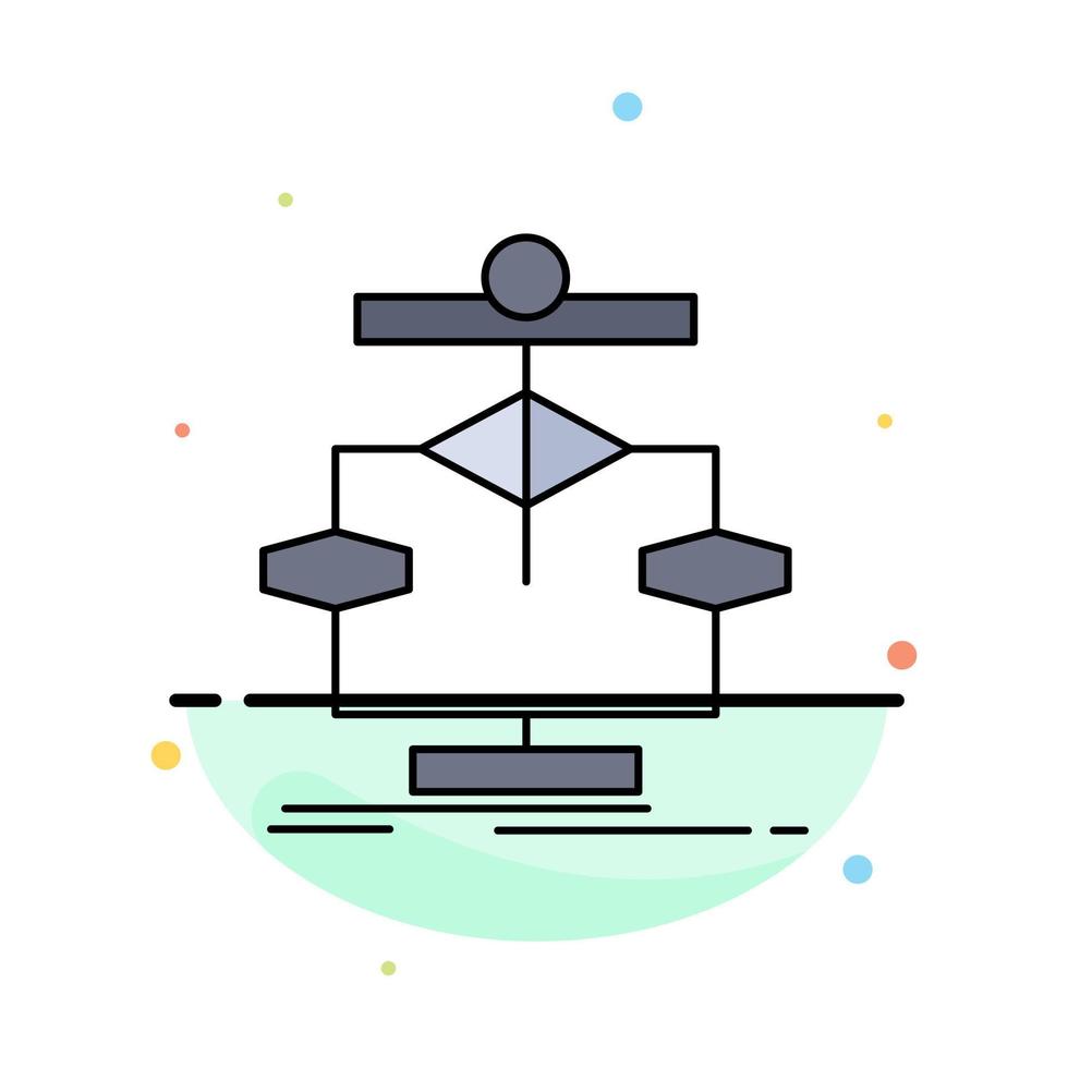 algoritmo gráfico datos diagrama flujo color plano icono vector