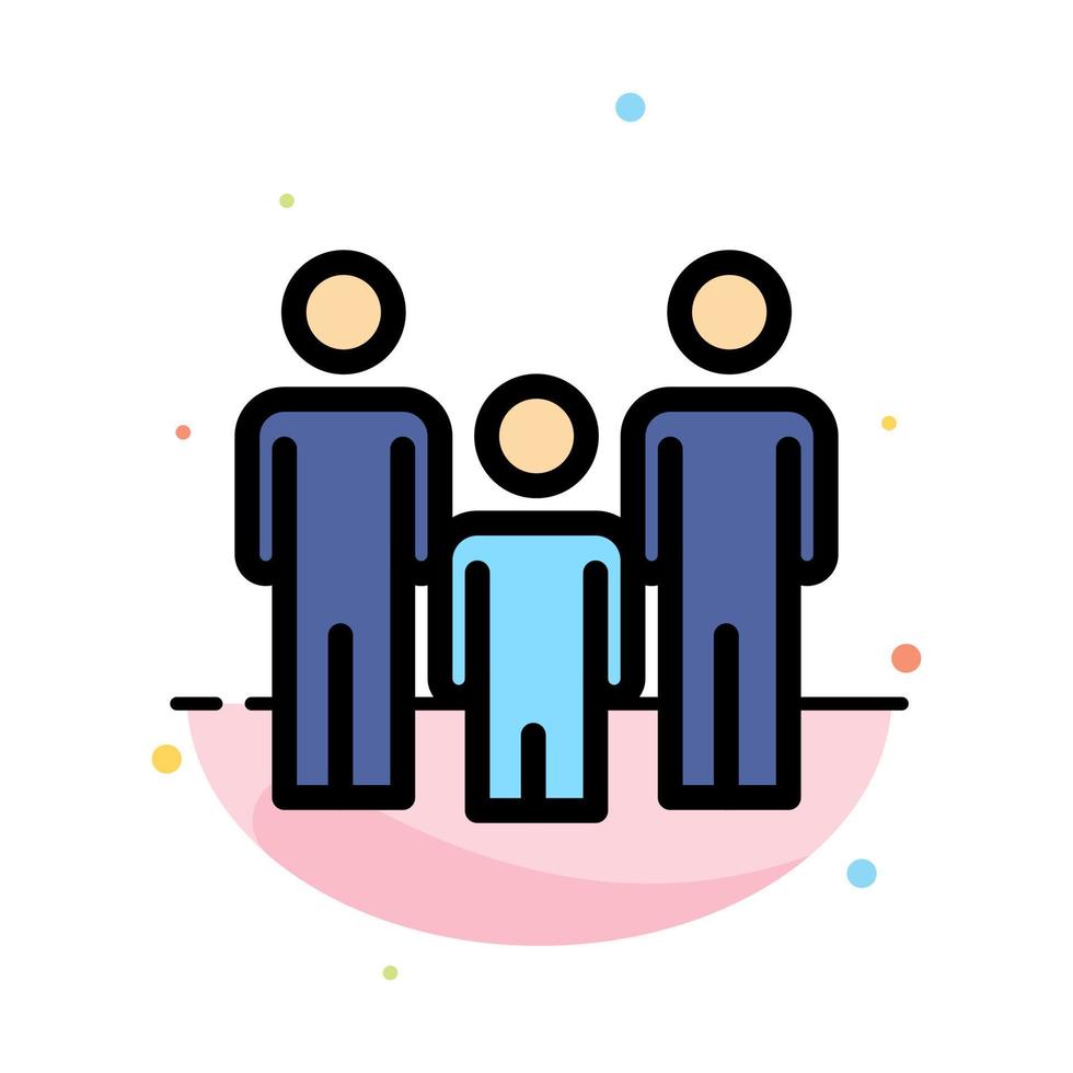 Family Couple Kids Health Abstract Flat Color Icon Template vector