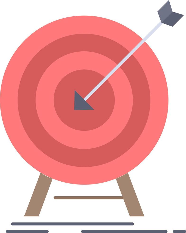goal hit market success target Flat Color Icon Vector