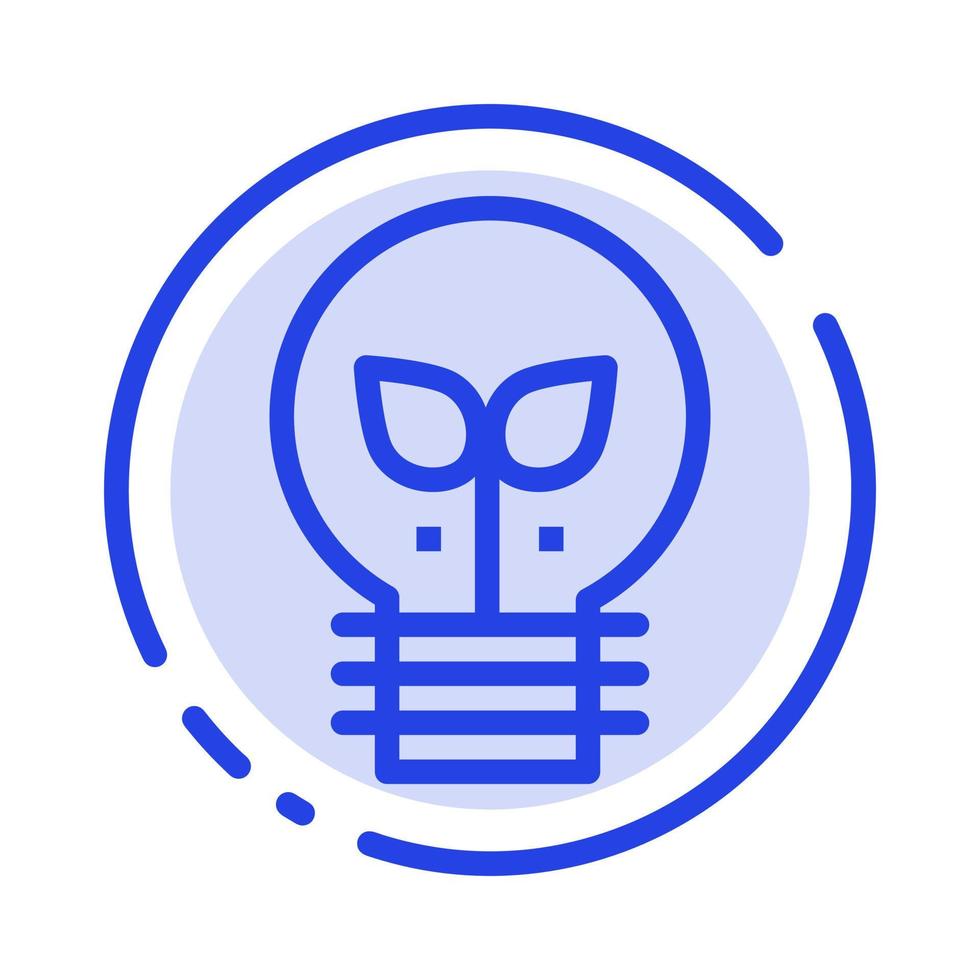 Eco Idea Lamp Light Blue Dotted Line Line Icon vector