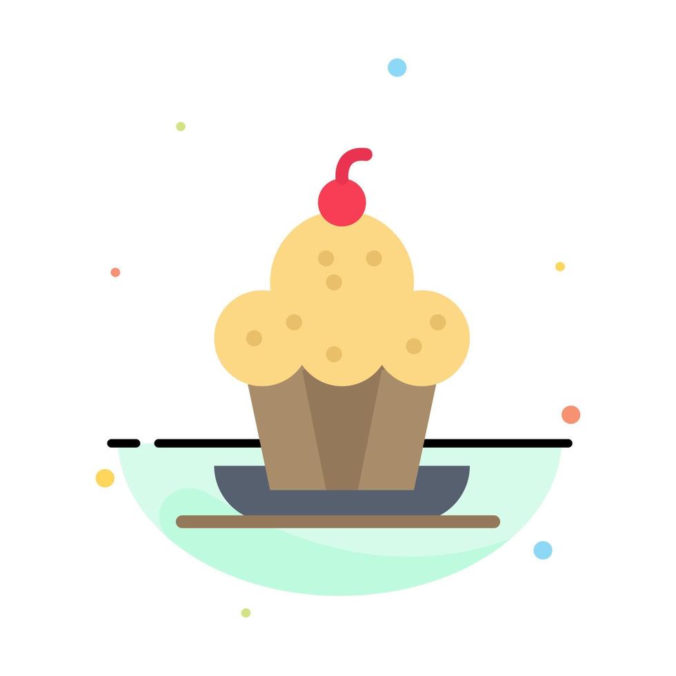Cake Dessert Muffin Sweet Thanksgiving Abstract Flat Color Icon Template vector